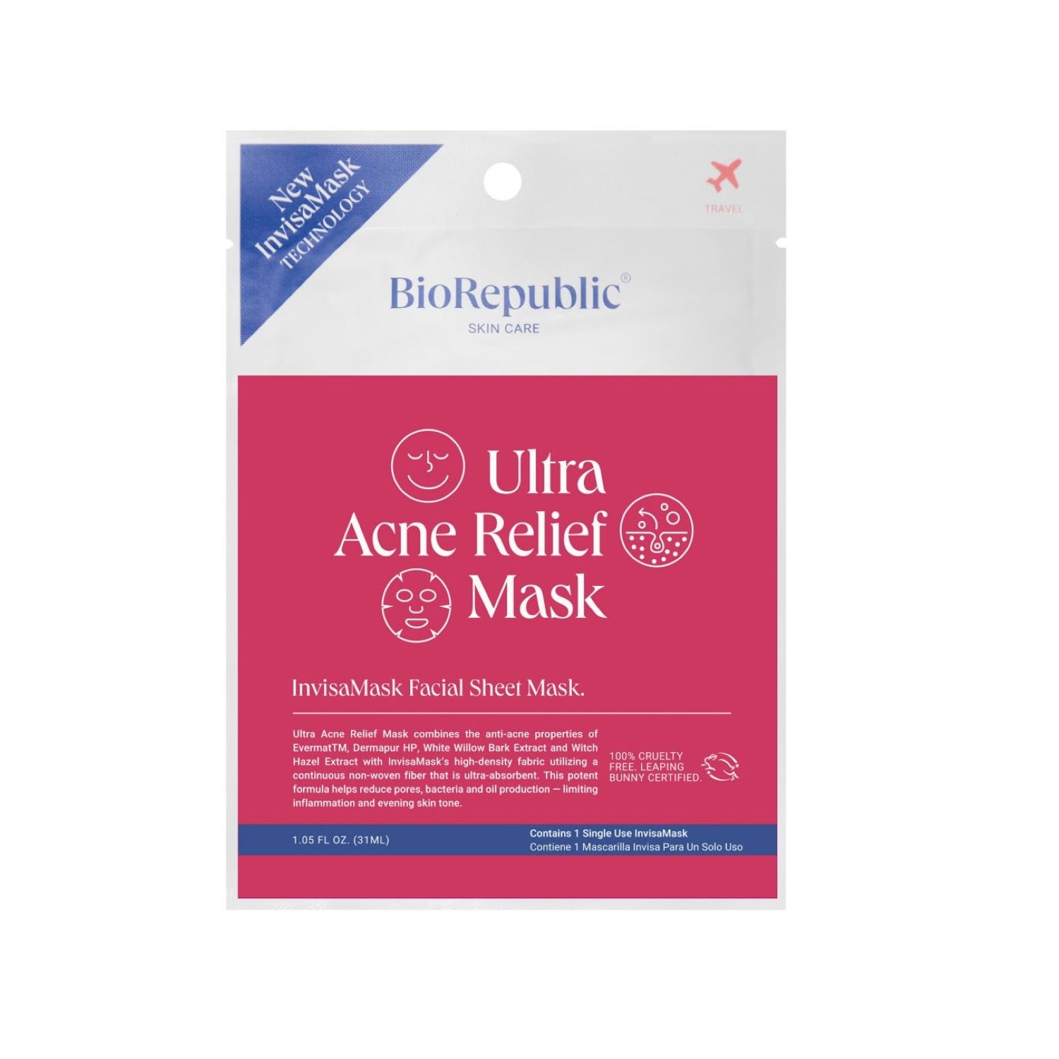 invisa ultra acne relief (mascarilla anti acne)